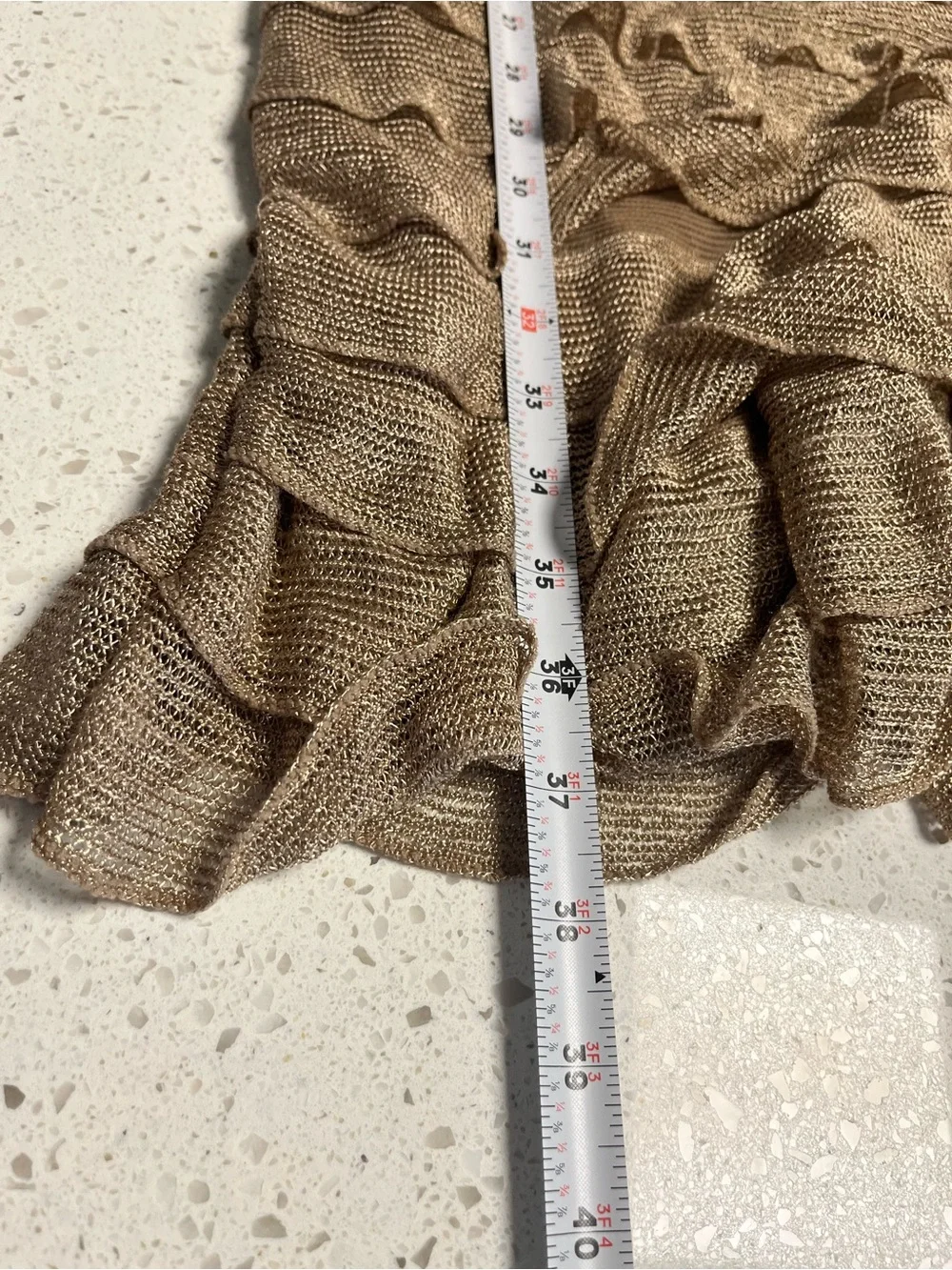 Max Studio Bronze Brown Ruffle Midi Dress - Picture 6 of 7